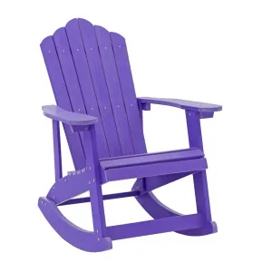2023 Hot Selling Summer Outdoor Garden HIPS Plastic Wood Waterproof Durable Adirondack Rocking Chair