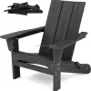 Oversized Folding Adirondack Chair with Curved BackrestHIPS Material