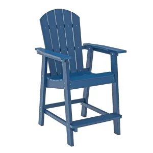Navy Blue High bar Chair HIPS Plastic Patio Stools Recycled Poly Resin Balcony Chair Settee Adirondack Chair