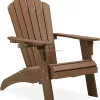 Outdoor Adirondack Patio Chair With Cup Holder Courtyard Chair With Weather Resistance Suitable for Outdoor Porch Iawn Garden
