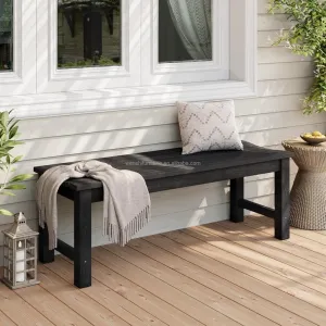 2-Person Patio Backless Bench All-Weather Resistance HIPS Garden Bench Never Rot or Fade for Backyard Porch
