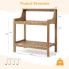 Outdoor Brown Garden Work Table Potting Bench 360lb Capacity HDPS Wood 3 Tier Shelves Storage Stainless Steel Screws