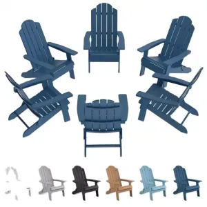 Outdoor Furniture Chairs Garden Chair Waterproof Armchair With Cushion Plastic Wood Adirondack Chair