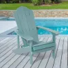 Outdoor Furniture Plastic Wood Fixed Chairs Weather Resistant Garden Backyard Modern Adirondack Chair Garden Chairs