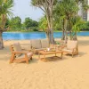 Outdoor Leisure Furniture Courtyard Balcony Outdoor Wood Color Sofa Combination Adirondack Sofa for Coffee Table