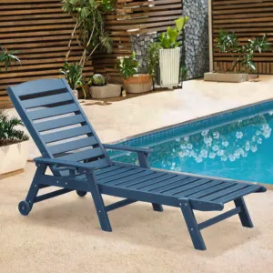 Outdoor Reclining Chaise Sun Lounge Foldable Wheels Cup Holder for Patio Poolside Deck Backyard adirondack chair