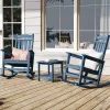 Outdoor Rocking Chair High Impact Polystyrene Material Porch Rocker with Sunscreen and Rainproof Patio Chair