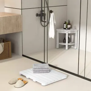 Outdoor Shower Mat Slatted Bath Deck HIPS Easy Clean Anti Slip 330lbs for Bathtub Pool Garden Entryway