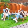 Outdoor Waterproof Hdpe Adirondack Chair Modern Plastic Wood Adirondack Chair Hdpe Resin Folding