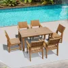 Outdoor dining table and chairs for 6 people with practical Adirondack chairs