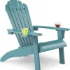 Plastic Wood Adirondack Chair Patio Garden Chair Recycled Outdoor Chairs Sunscreen and Rainproof