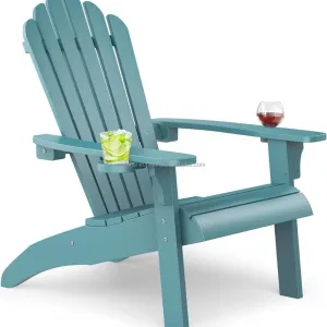 Plastic Wood Adirondack Chair Patio Garden Chair Recycled Outdoor Chairs Sunscreen and Rainproof