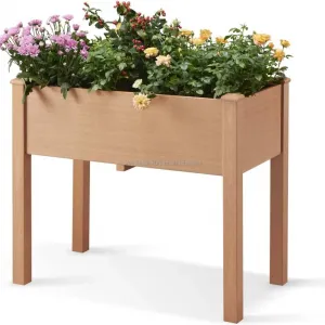 HIPS Raised Planter Box Outdoor Elevated Garden Bed Suit for Backyard Patio Balcony