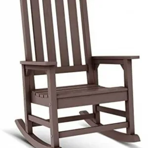 Rocking Chair Plastic Wood HIPS Waterproof UV-proof Durable Rocking Chair Suitable for Both Outdoor and Indoor Use
