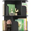 Hips Corner Bookshelf 360 Display Spinning Bookcase Storage Rack 4 Tier Floor Standing