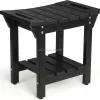 HIPS Shower Stool with Storage Shelf and Handles Non-Slip Shower Chair Bathroom Bench for Adults Elderly