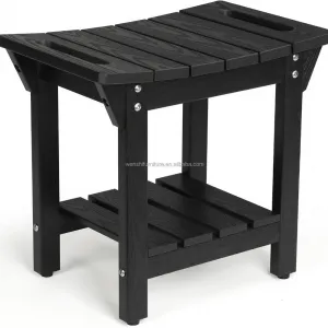 HIPS Shower Stool with Storage Shelf and Handles Non-Slip Shower Chair Bathroom Bench for Adults Elderly