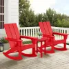 Smooth Rocking Rhythm Adirondack Rocker HDPE 304 Stainless 80 Pre Assembled for Backyard Garden Porch Lawn Home