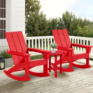 Smooth Rocking Rhythm Adirondack Rocker HDPE 304 Stainless 80 Pre Assembled for Backyard Garden Porch Lawn Home
