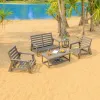 Sunshine Outdoor Patio Furniture Free Combination Seat Garden Furniture Plastic Wood Sofas