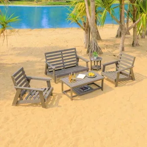 Sunshine Outdoor Patio Furniture Free Combination Seat Garden Furniture Plastic Wood Sofas