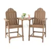 Teak Color High bar Chair HIPS Plastic Patio Stools Recycled Poly Resin Balcony Chair Settee Adirondack Chair