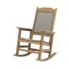 Teslin Rocking Chair Courtyard Multi Wood Porch High Back Outdoor Indoor Use Polyethylene Garden Patio Rocking Chair
