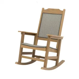 Teslin Rocking Chair Courtyard Multi Wood Porch High Back Outdoor Indoor Use Polyethylene Garden Patio Rocking Chair