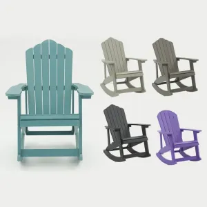 Wholesale Eco Friendly HIPS Plastic Wood Outdoor Patio Garden Adirondack Rocking Chairs