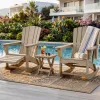Wood Grain Rocking Chair Light Wood HDPE Outdoor Rocker Natural Color Rustic Curved Seat Courtyard Pergola Garden Weatherproof