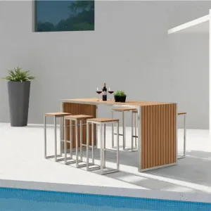 Aluminum Outdoor Restaurant Bars Industrial High Table Bar Chairs and Table Set