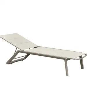 Beach Sun Bed Chaise Lounge Pool Bed Outdoor Sunbed Sun Lounger Double-Layer Mesh Sun Lounger