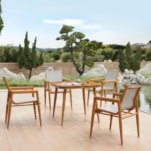 Customized Dinning Table Set Hotel Restaurant Furniture Dining Table and Chair Sets Outdoor Patio Round Dinning Table Set Garden