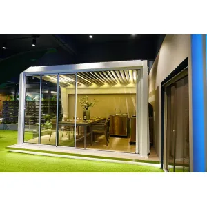 Customized Modern Aluminium Pergola Outdoor Luxury Pergola Motorized Louver OEM for Well-known Pergola Bioclimatique