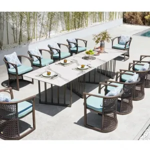 Dining Table Set Chair Hotel Restaurant Furniture Dining Chair Sets Aluminum Dining Table Outdoor Dinning Table and Chair Set