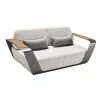 Economical Custom Patio Garden Outdoor Hotel Garden Furniture Aluminum 2 Seaters Double Sofa