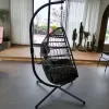 Factory Modern Outdoor Egg Swing Chair Hot Sale Aluminum Egg Swing Chair With Stand Indoor Outdoor Garden Han