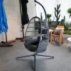 Factory Modern Outdoor Egg Swing Chair Hot Sale Aluminum Egg Swing Chair With Stand Indoor Outdoor Garden Han