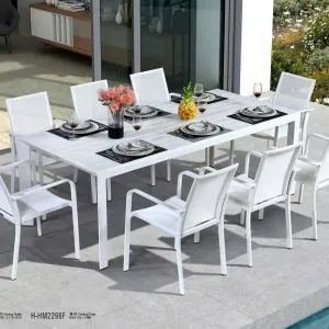 Garden China Outdoor Furniture Dinning Table Set Hotel Restaurant Dinning Table and Chair Sets Aluminum China Outdoor Furniture