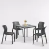 Garden Furniture Latest Designs Aluminum Slate Elegant Gray Dining Table