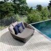 Garden Sunbed Lounger Round Outdoor Furniture Outdoor Chaise Daybed Sun Day Bed