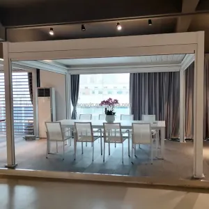 Guangzhou Supplier OEM ODM Louvered Pergola Aluminium Waterproof 3x4 Electric Pergola Motorized Adjustable Shading for Pergolas