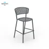 High Backrest Metal Step Stool Outdoor bar Stools Industrial Iron bar Chair with Footrest