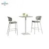 High Backrest Metal Step Stool Outdoor bar Stools Industrial Iron bar Chair with Footrest