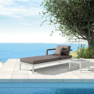 Low Price Aluminium Sun Lounger Outdoor Sun Lounger Swimming Pool Sunbed With Coffee Table