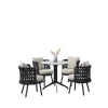 Waterproof Round Dining Table Set Modern Luxury Dining Table Set Round Home Restaurant 4 Seater Dining Table