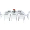 High-end Garden Outdoor Furniture Hot Sale Large Extendable Dining Table Modern White Luxury Dining Table Set