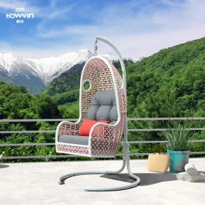 2021 Hot Sale New Arrival Original Design Aluminum Frame Braided Rope Outdoor Patio Furniture Egg Swing Hanging Chair for Swing