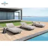 Hotel Used Outdoor Furniture Aluminum Sun Lounger Pool Chairs Sun Lounger Swimming Chaise Lounge with Round Table