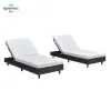 Hotel Used Outdoor Furniture Aluminum Sun Lounger Pool Chairs Sun Lounger Swimming Chaise Lounge with Round Table